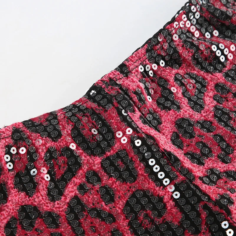 Pink leopard short