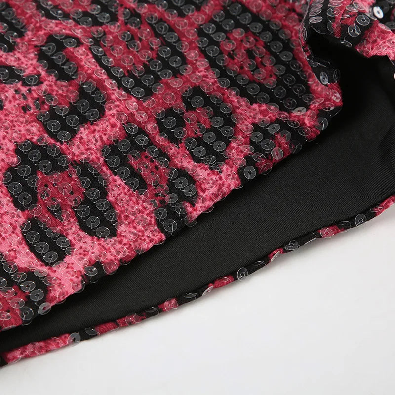 Pink leopard short