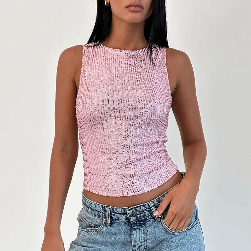 Pink Sequin Tops