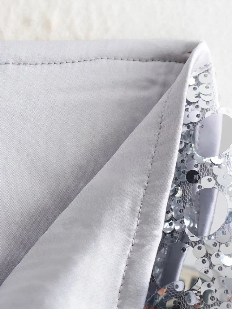 Grey sequin skirt