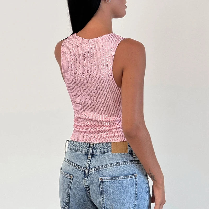 Pink Sequin Tops