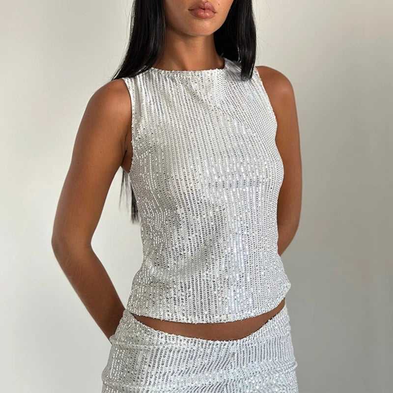 Sequin Crop Tops