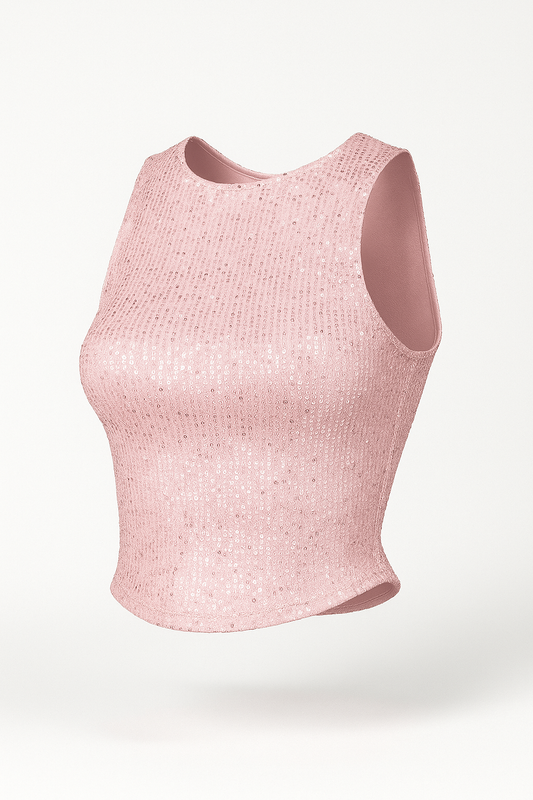 Pink Sequin Tops