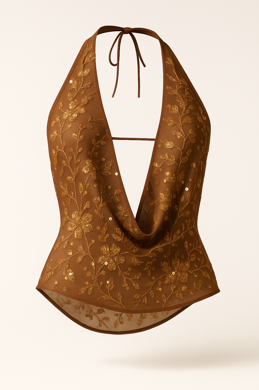 Backless Sequin Top Deep V-neck - Summer Hot Tanks