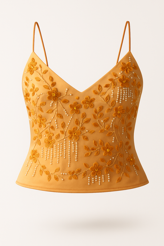 Orange beaded top