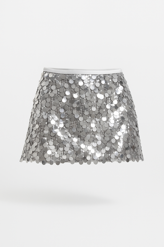 Grey sequin skirt