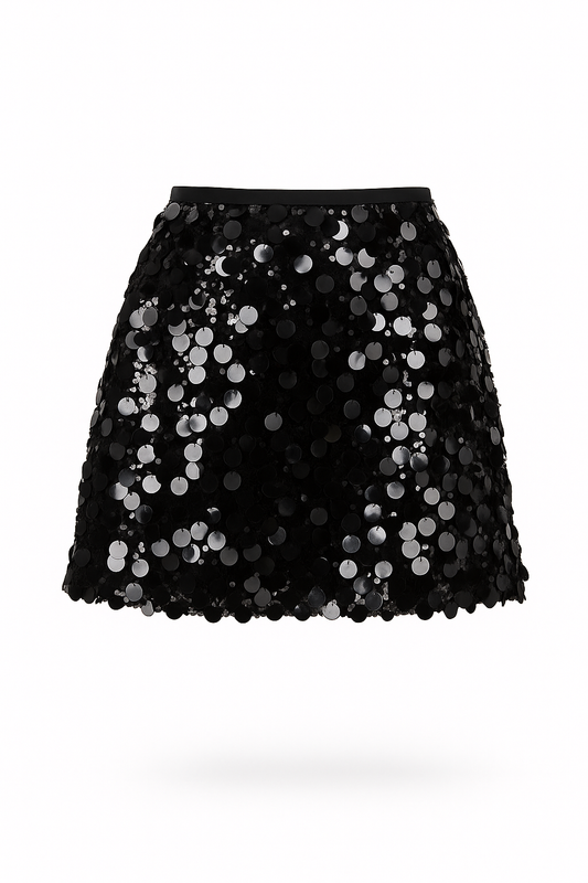 Black shiny skirt